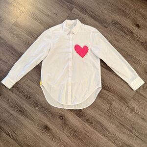 Kerri Rosenthal Mia Shirt Imperfect Heart Pocket in White